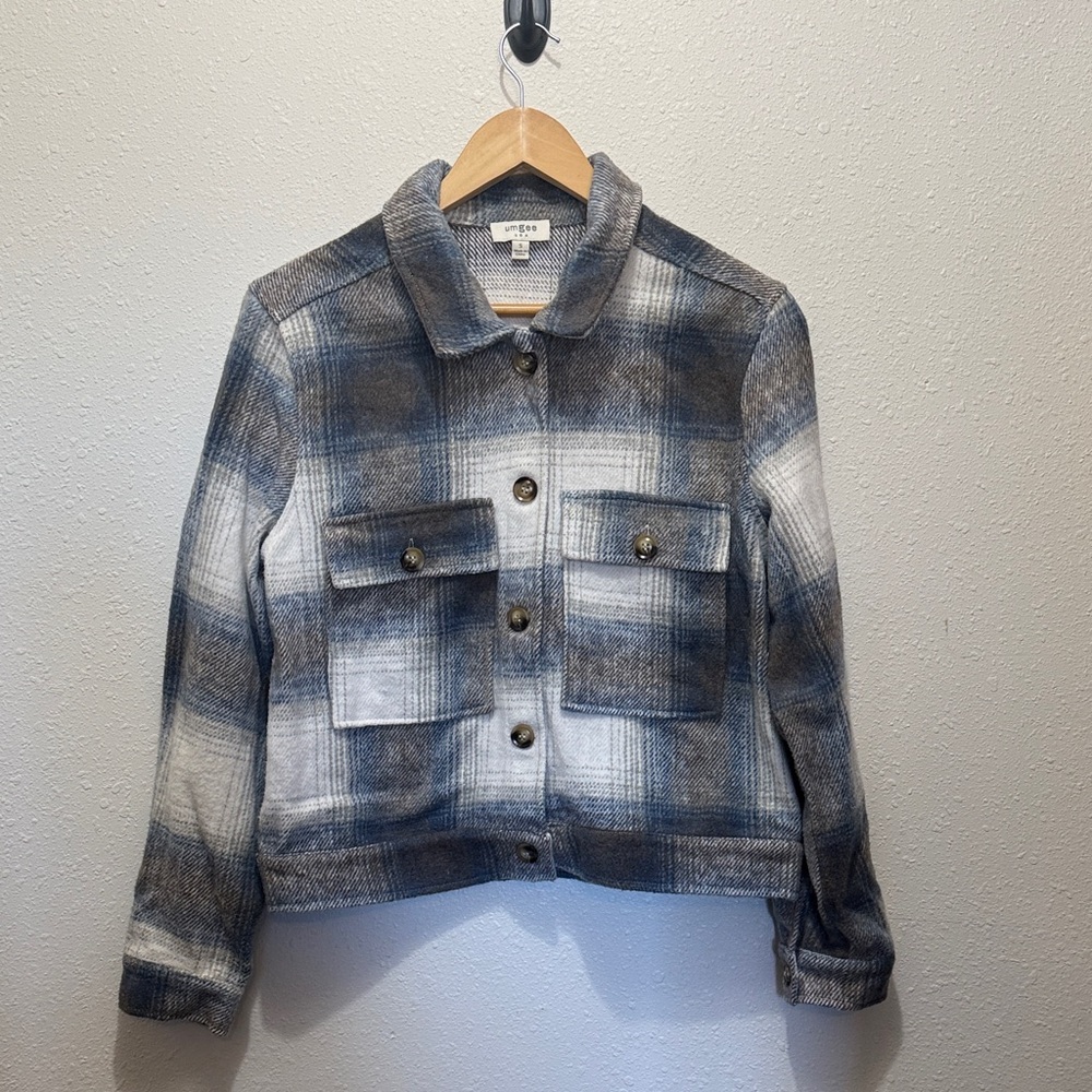 Umgee Plaid Button-Up Jacket, Size S